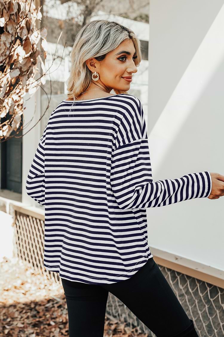 Horizon Striped Tie-Front Top