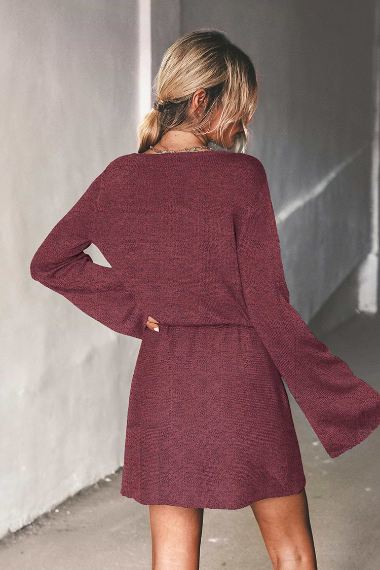 Vestido Tipo Suéter con Manga Campana y Sobrepelliz