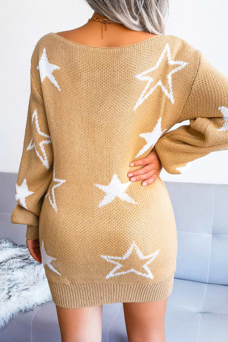 Robe pull à imprimé étoile