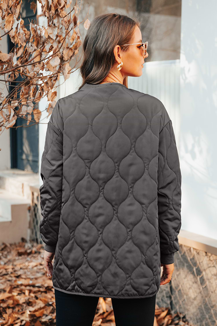 Gesteppte Daunenjacke mit Reißverschluss