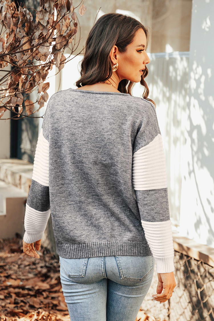 Elvina Colorblock Ribbed Sweater
