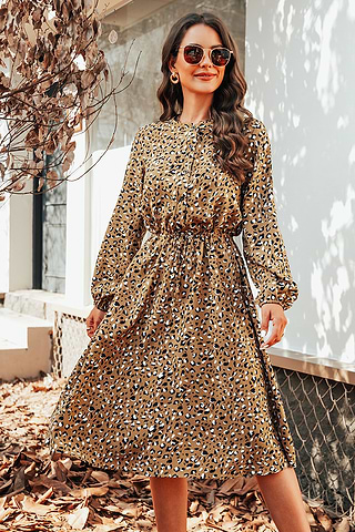 ryan midi dress Ryan Leopard Print Midi Dress