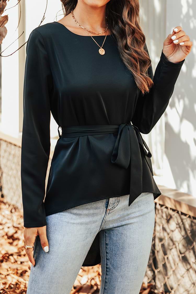 Mae Belted Peplum Blouse