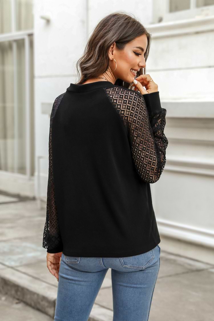 Pina Contract Crochet Sleeve Cardigan