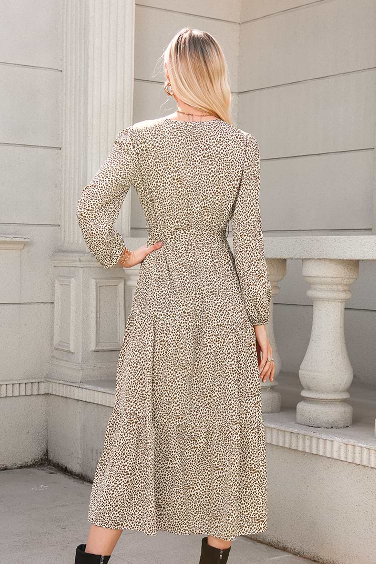 Vitoria Belted Leopard Print Maxi Dress