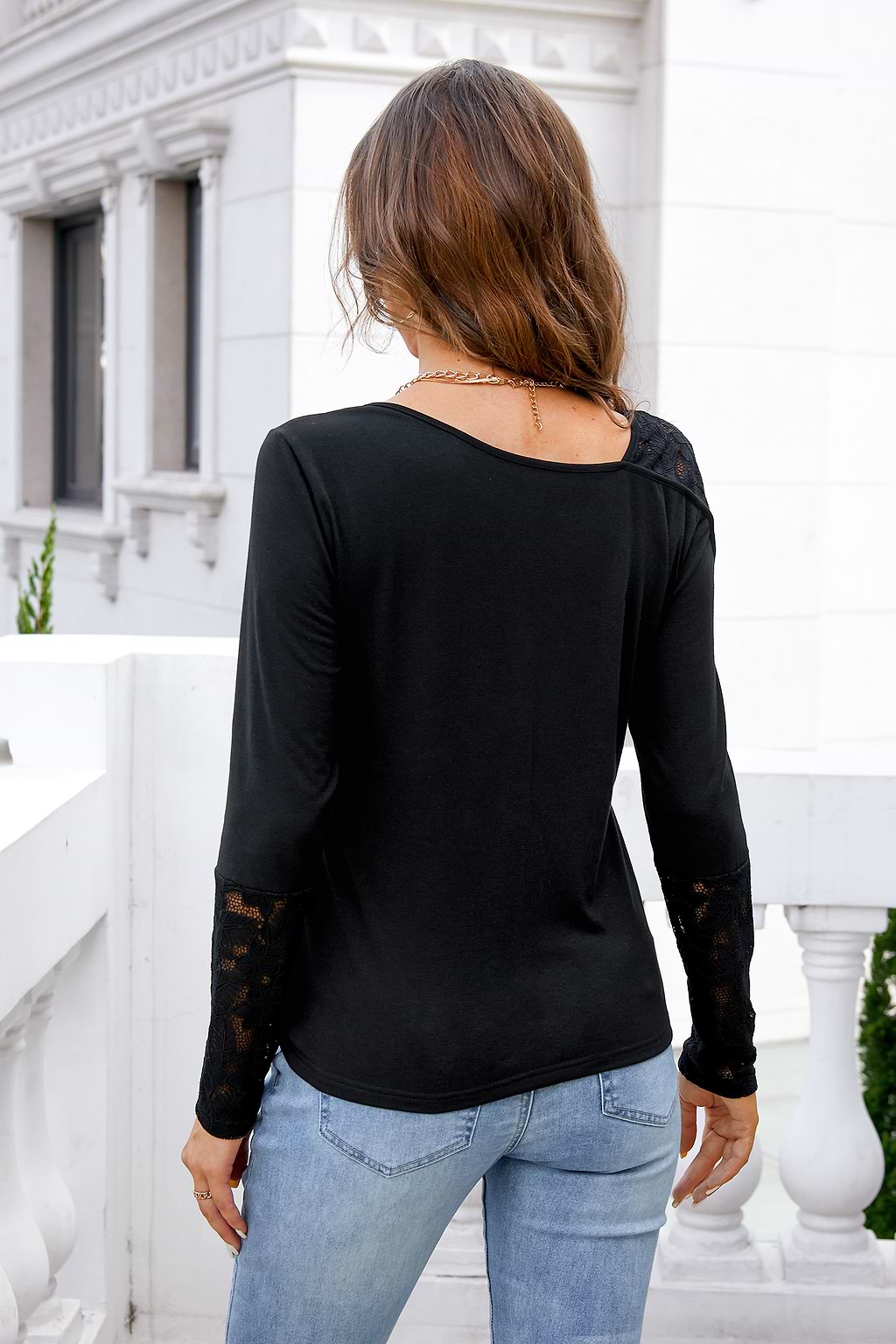 Sugar Cubes Floral Lace Long Sleeve Tee