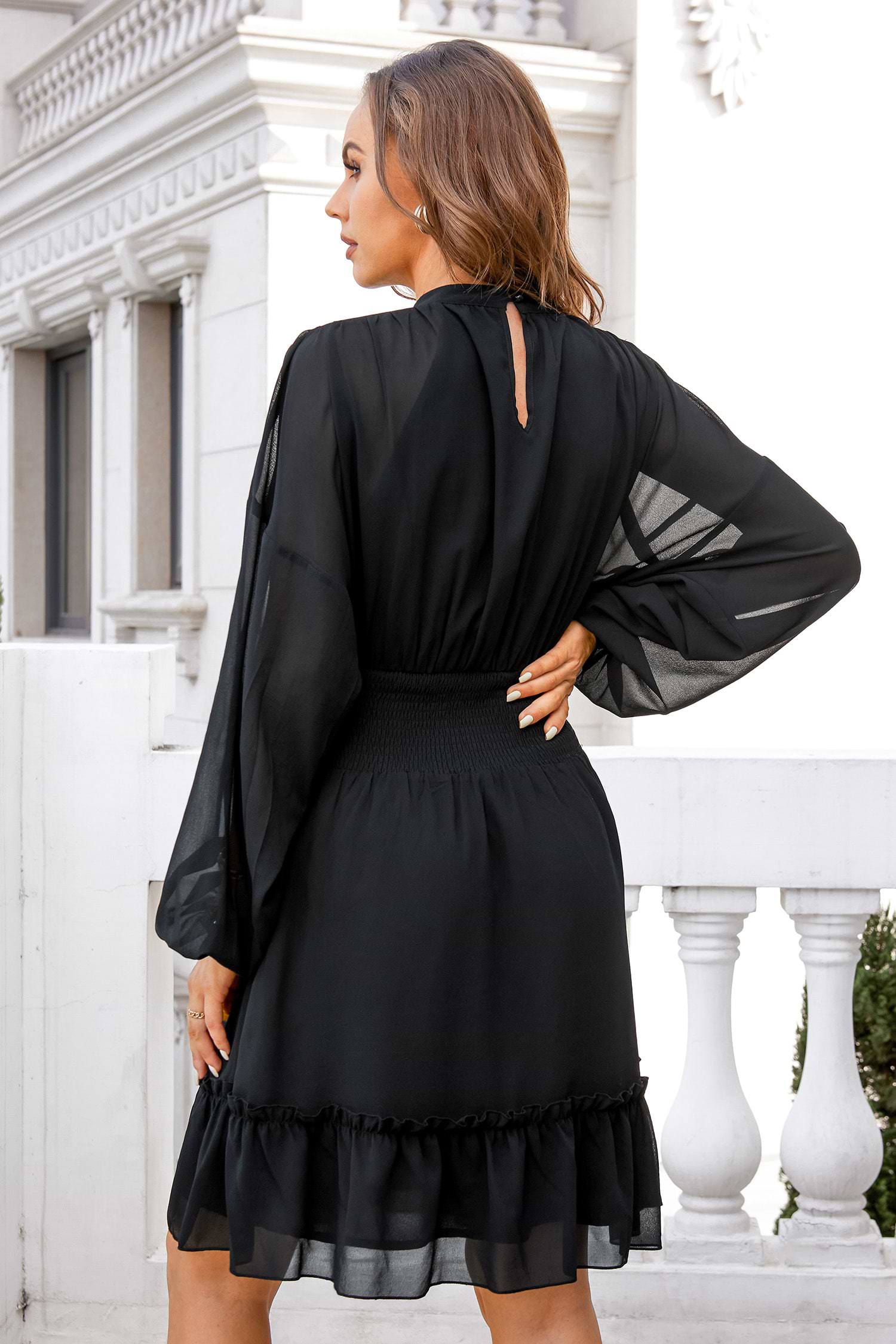 【AMOMENTO】24fw SHEER PADDED BALLOON DRESS 25SSPVTE5160-40POP-9999_13.jpg
