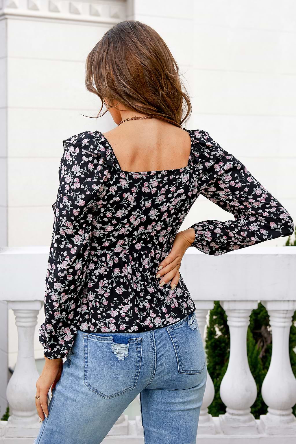 Ditsy Floral Smocked Milkmaid Top