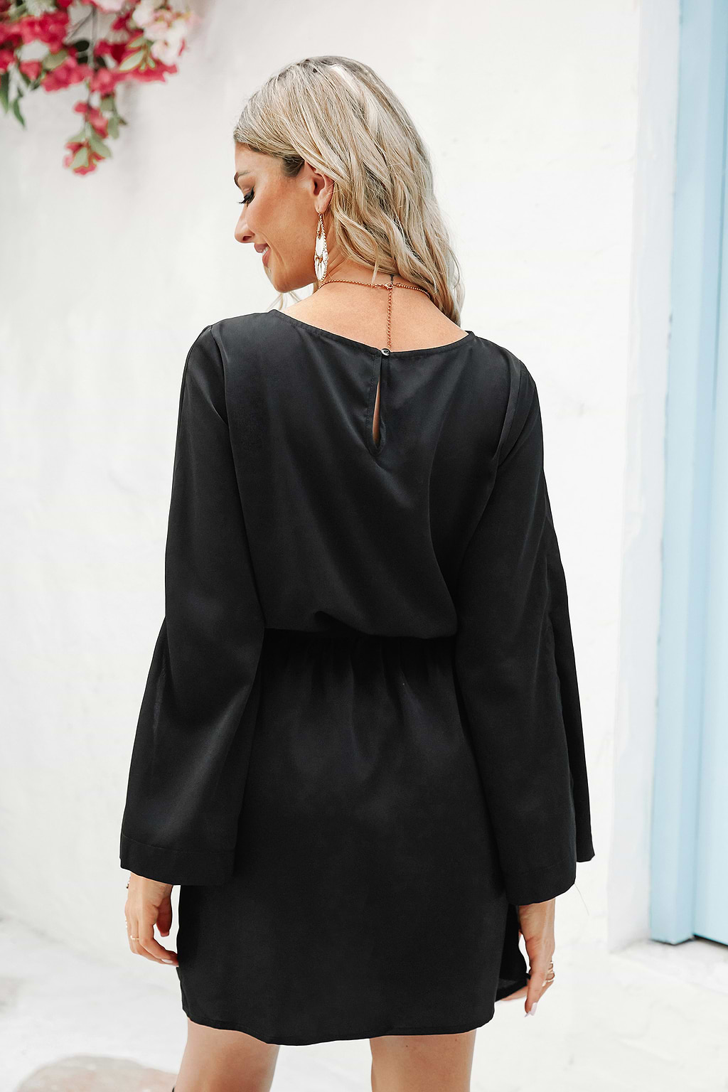 Cozy Corner Belted Long Sleeve Mini Dress