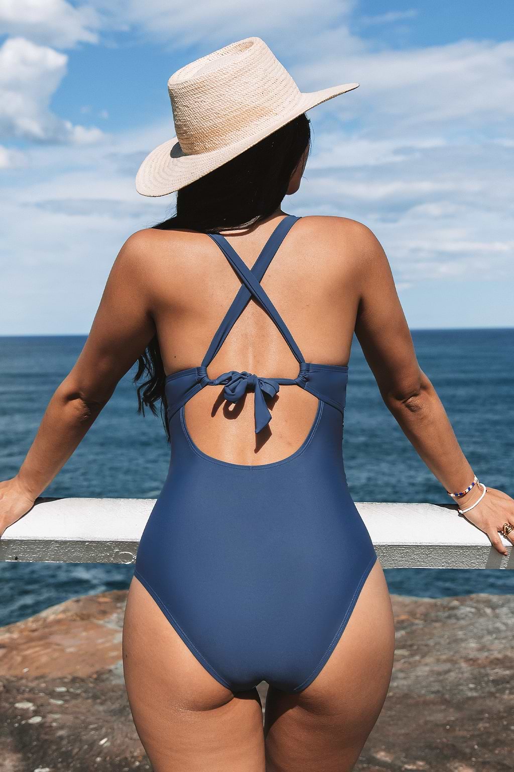 Release Happiness Wrapped Ruched Tie Back One Piece Swimsuit