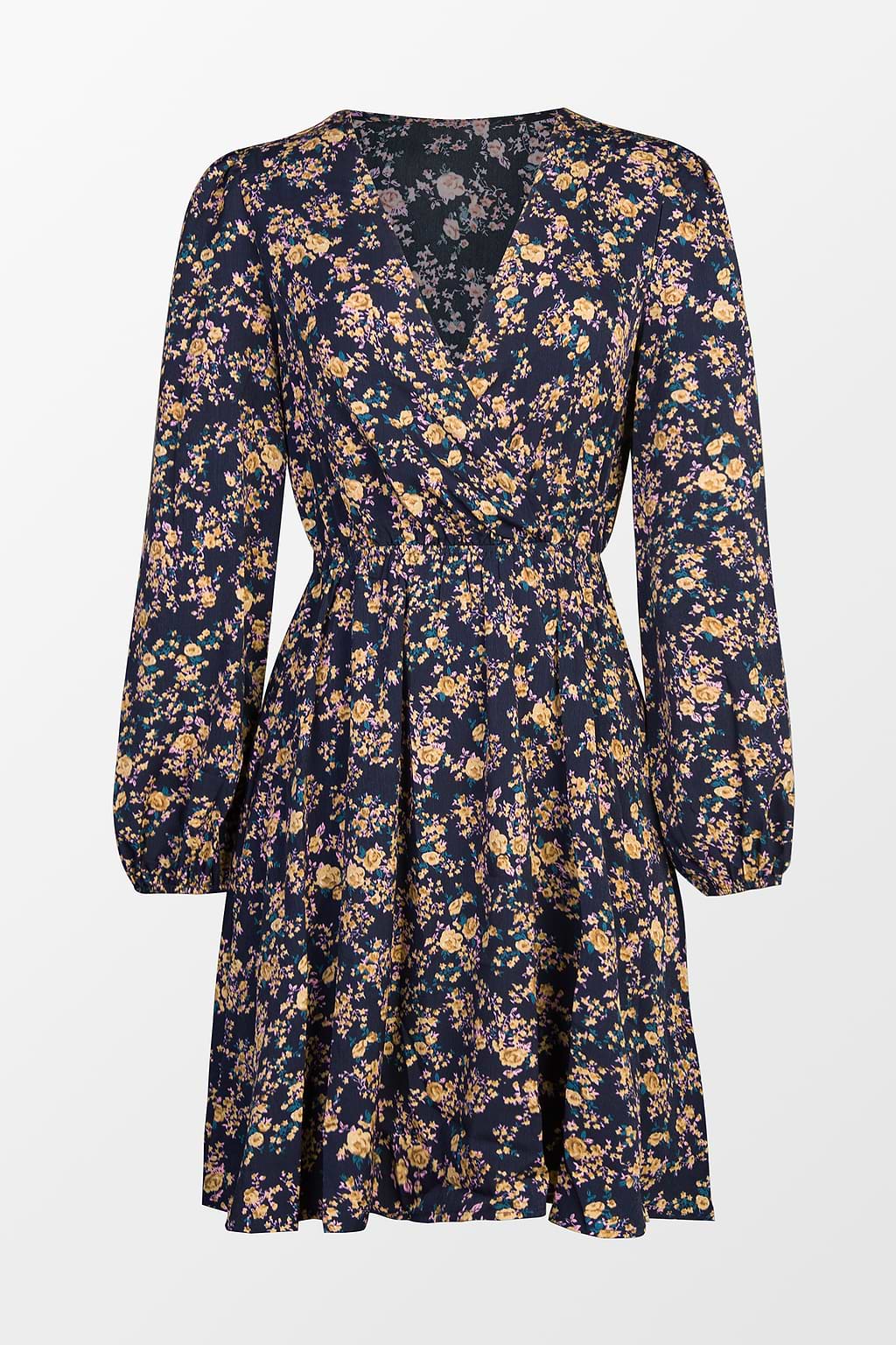 Alison Ditsy Floral Peasant Sleeve Mini Dress