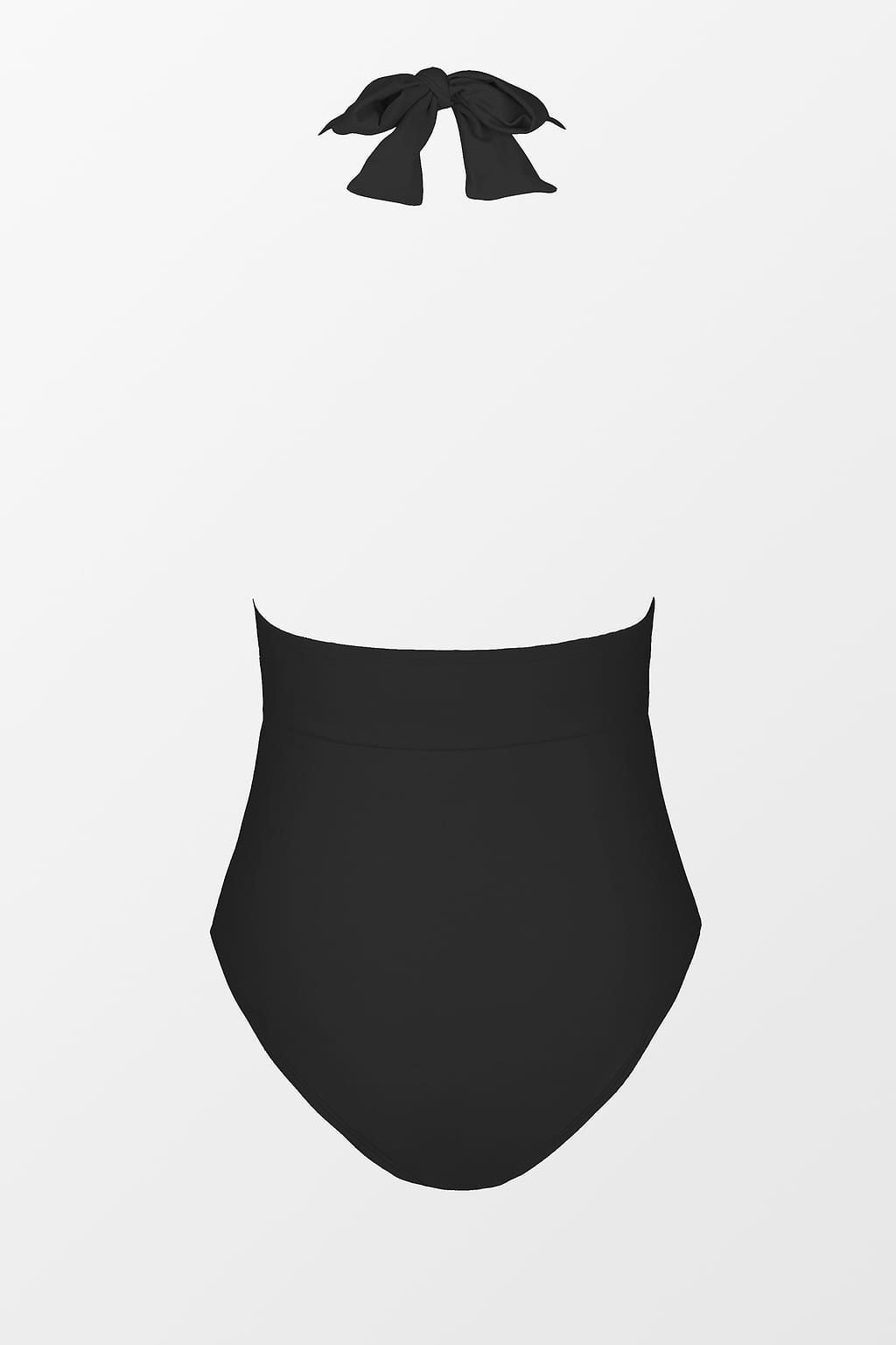 Gerüschter klassischer Badeanzug mit Neckholder