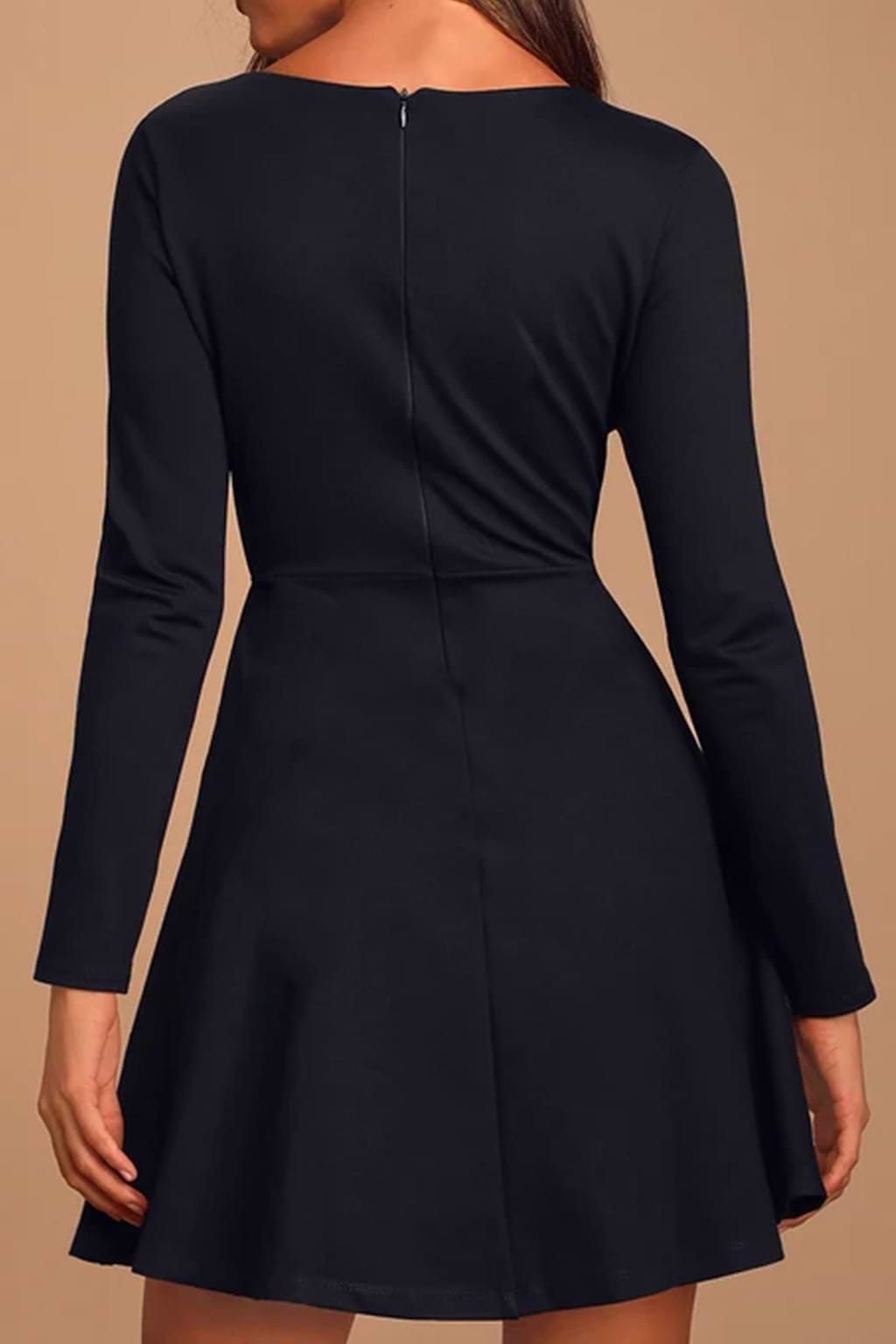 Scoop Long Sleeve Short Length Dress