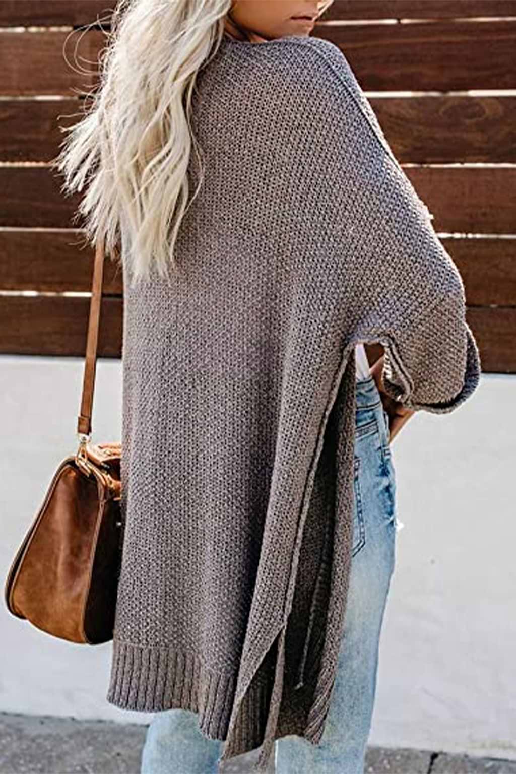 Coffee Break Textured Knit Open-Front Cardigan