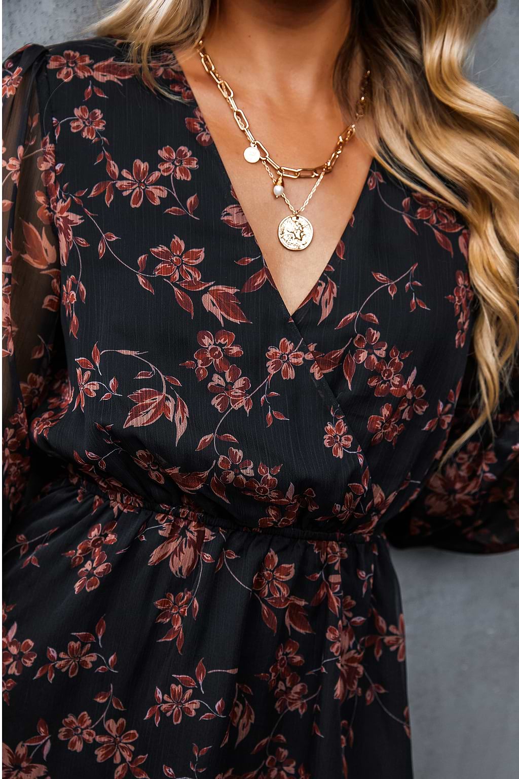 Floral Chiffon A-Line Dress