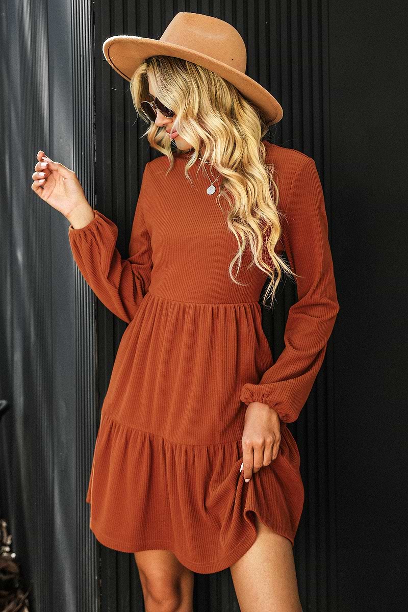 Bernadette Ribbed Tiered Mini Dress
