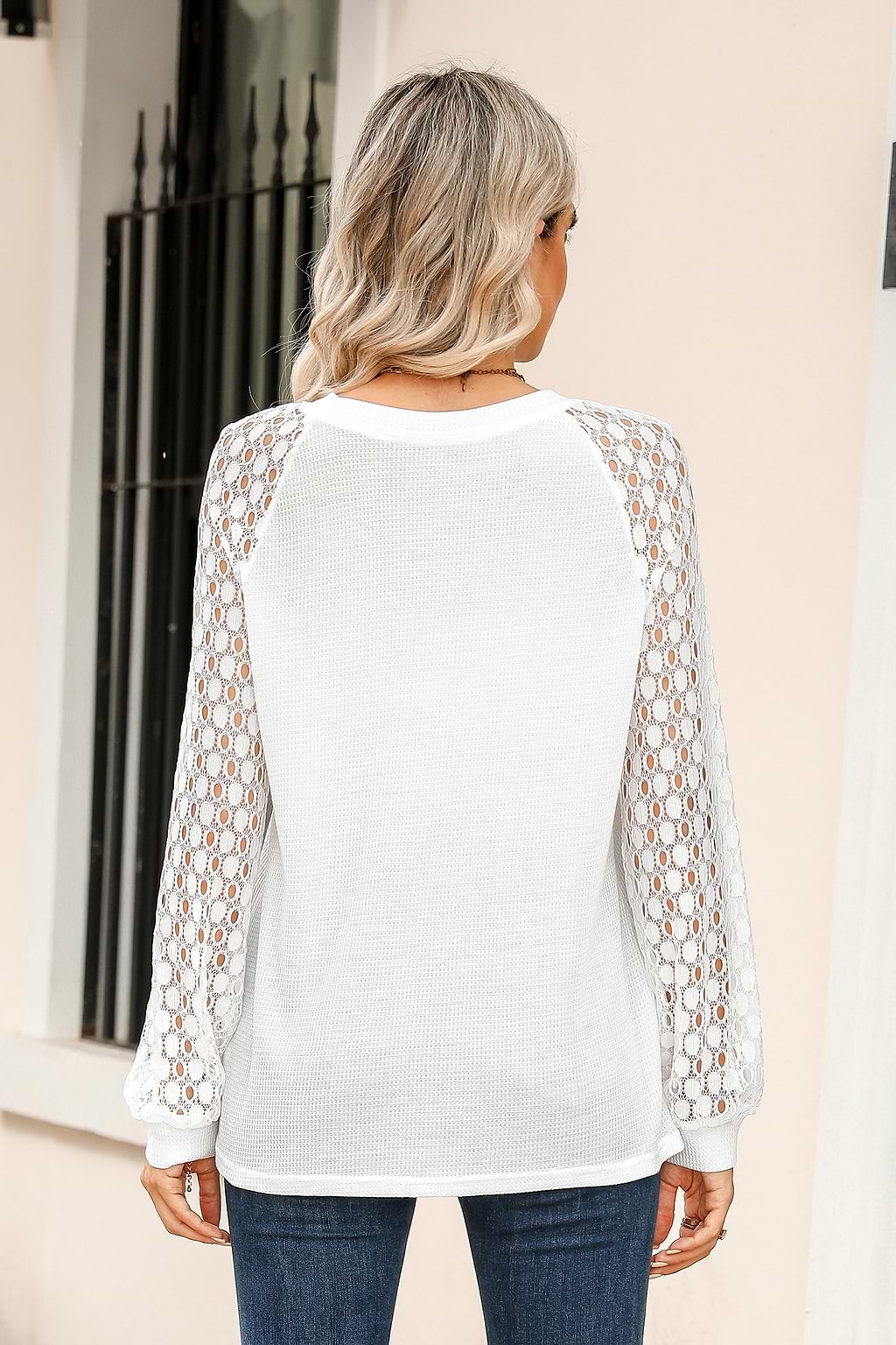 Davida Lace Raglan Sleeve Jersey Tee