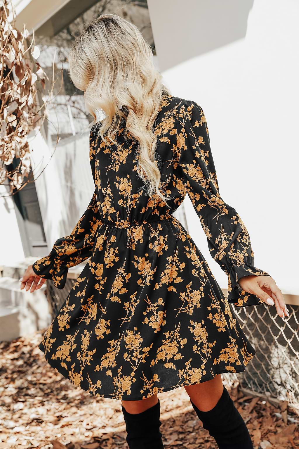 Vestido con Estampado Floral en Línea A