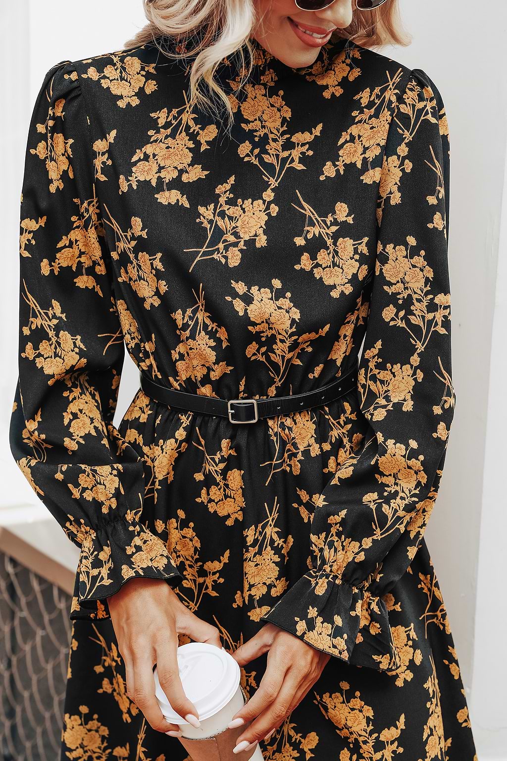 Vestido con Estampado Floral en Línea A
