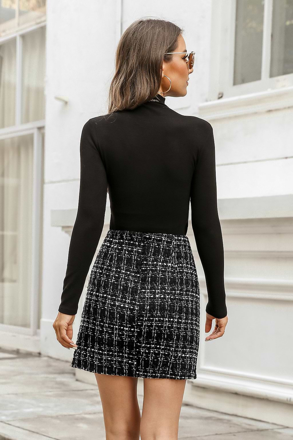 Josie Tweed Double-Breasted Skirt