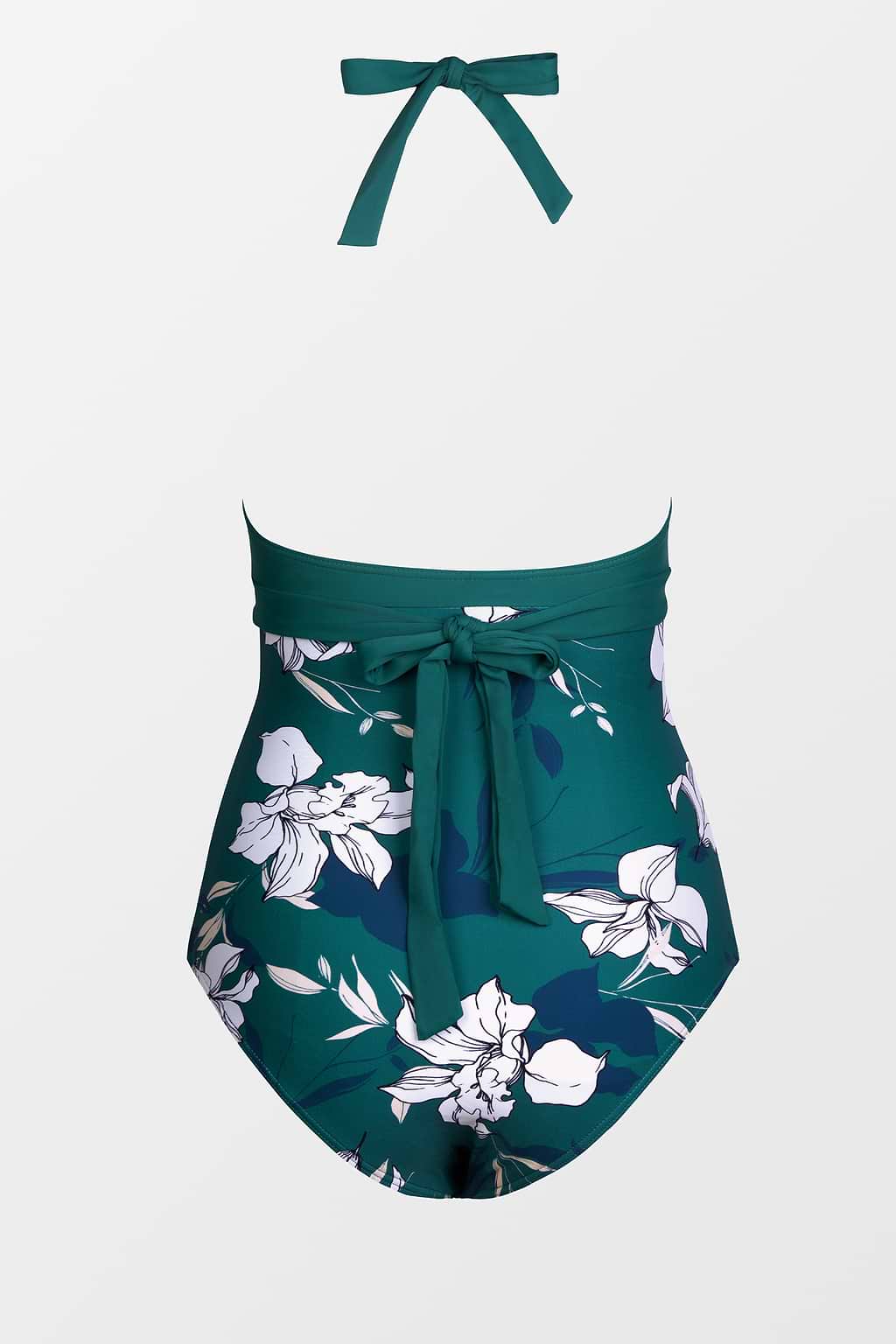 Maillot de bain une pièce croisé sur le devant à imprimé floral