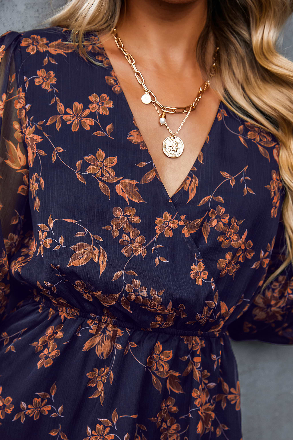 Javiera Floral Peasant Sleeve Dress