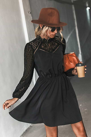 accessories for long sleeve black dress It Goes On Black Shift Dress – Shop the Mint main image 0