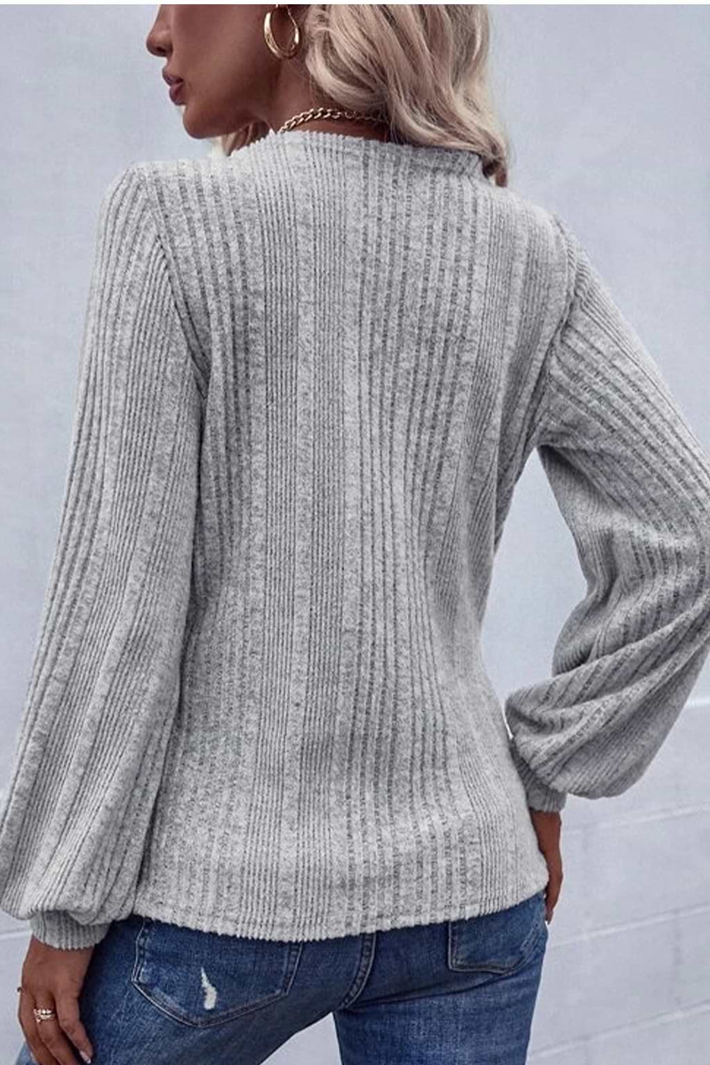 Molten My Heart Ribbed V-Neck Top