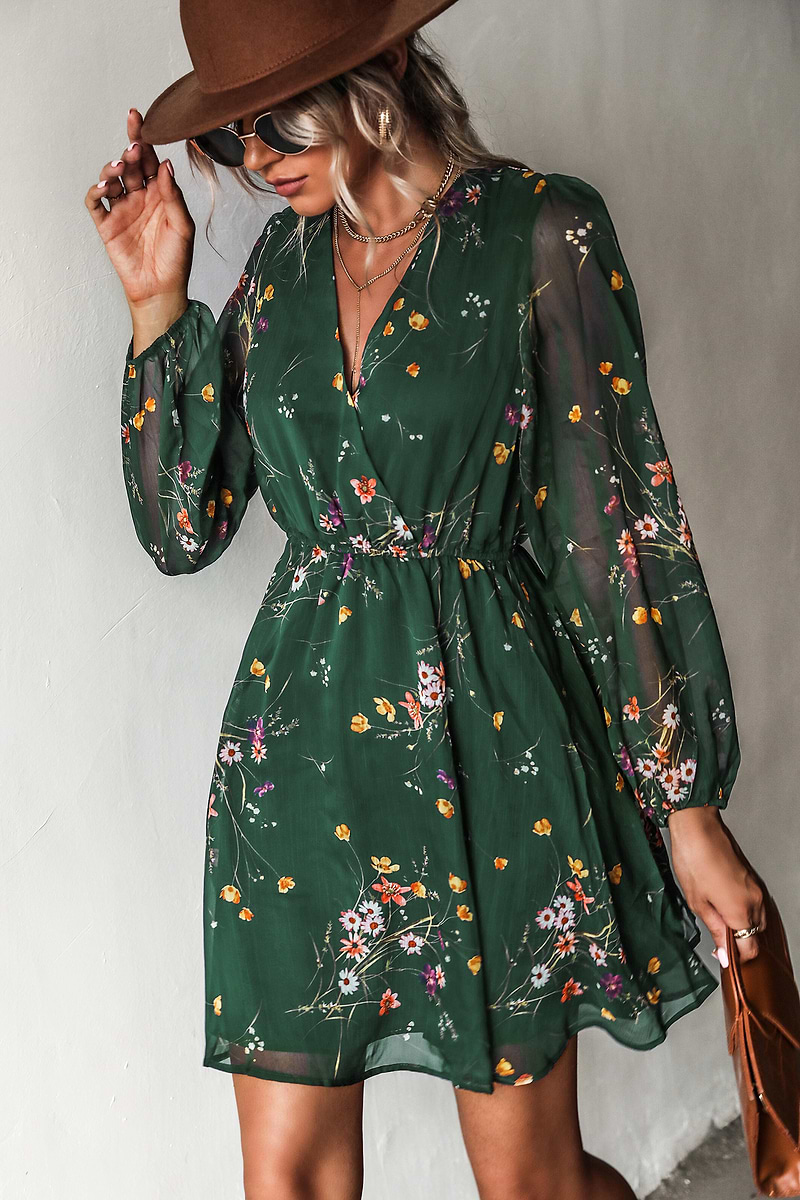 Julieta Ditsy Floral Chiffon Mini Dress