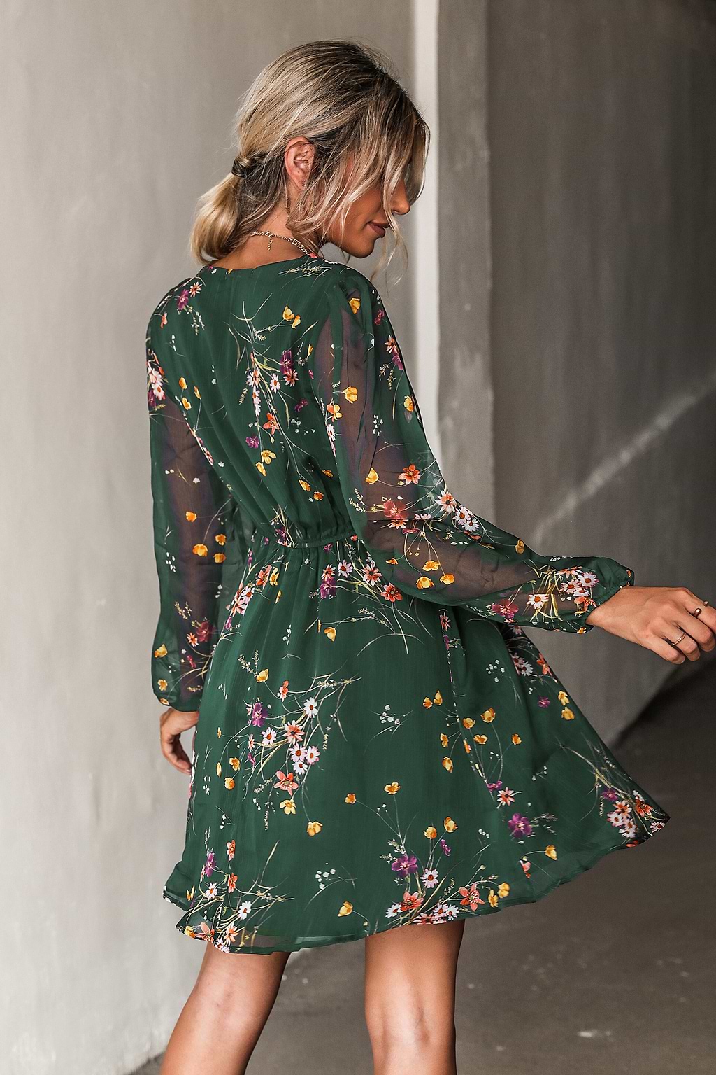 Julieta Ditsy Floral Chiffon Mini Dress