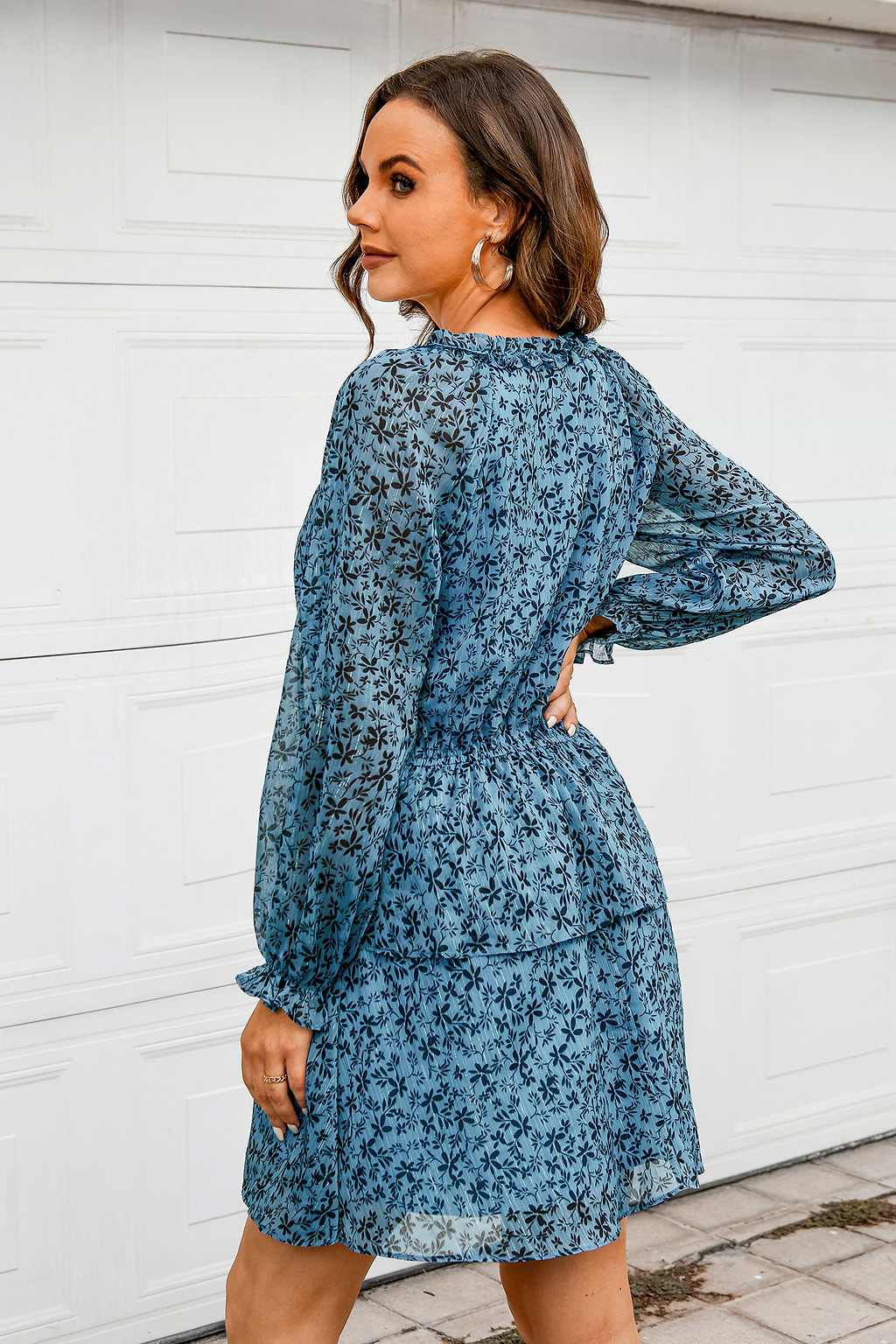 Cross My Heart Ditsy Floral Tie Neck Dress