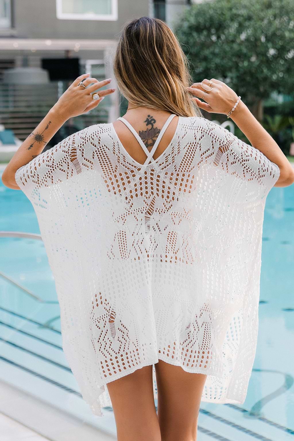 Aveline Crochet Knit Swim Cover-Up Dress
