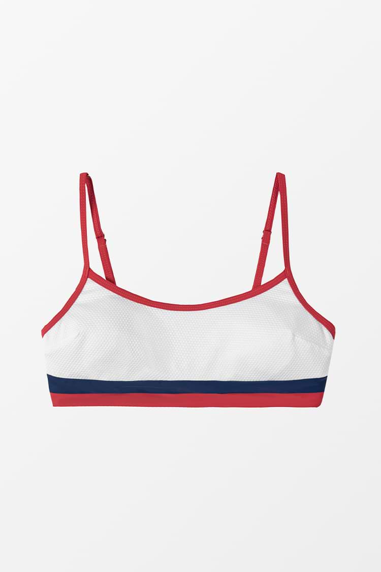4th of July Poolside Pique Banded Cheeky High Waist Bikini Bottoms