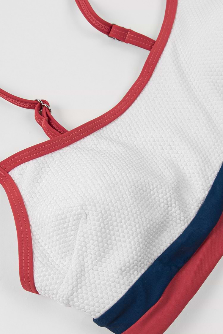 4th of July Poolside Pique Banded Cheeky High Waist Bikini Bottoms