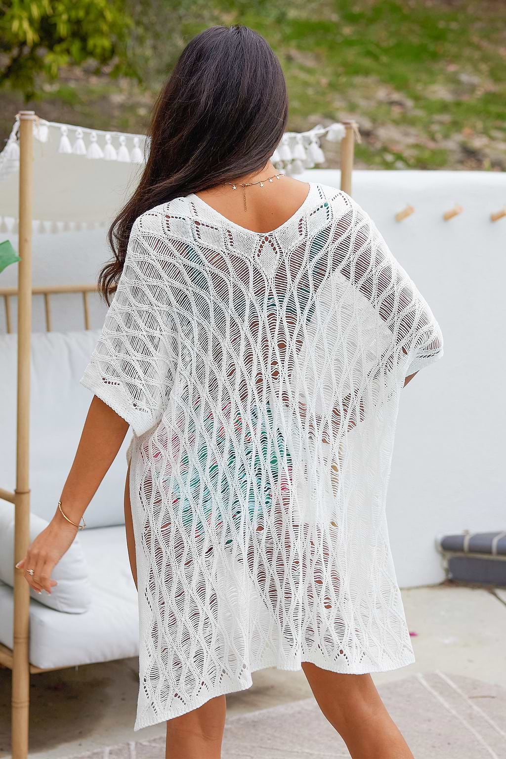 Kellie Crochet Knit Swim Cover-Up Dress