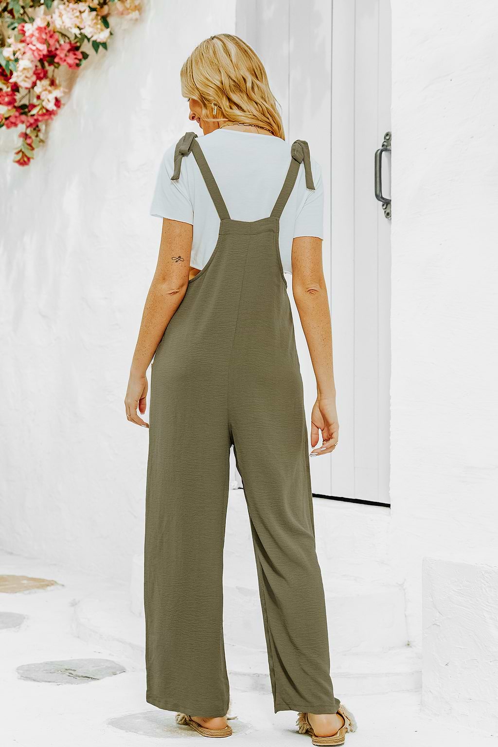 Brynlee Dropped Armhole Wide-Leg Overalls