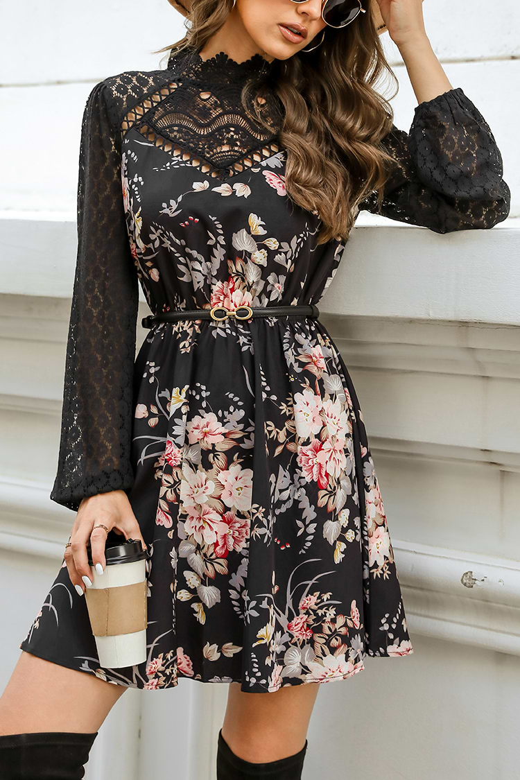 Renita Floral Embroidered Lace Dress