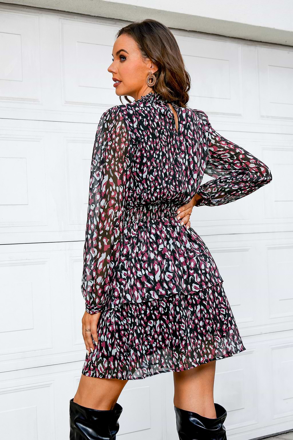 Immaculate Abstract Smocked A-Line Dress