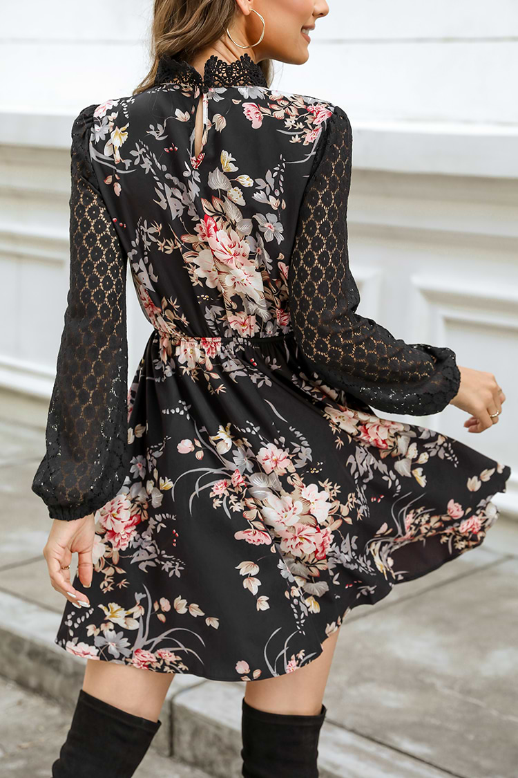 Renita Floral Embroidered Lace Dress