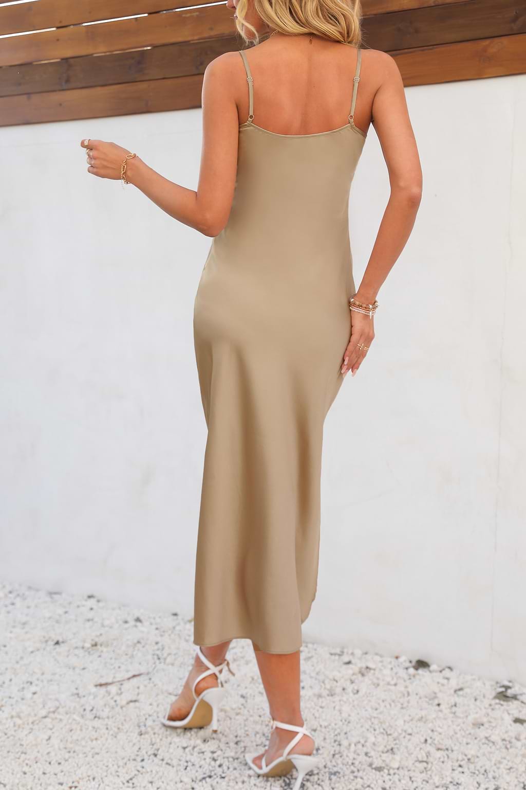 Ariya Satin Cowl Neck Maxi Dress