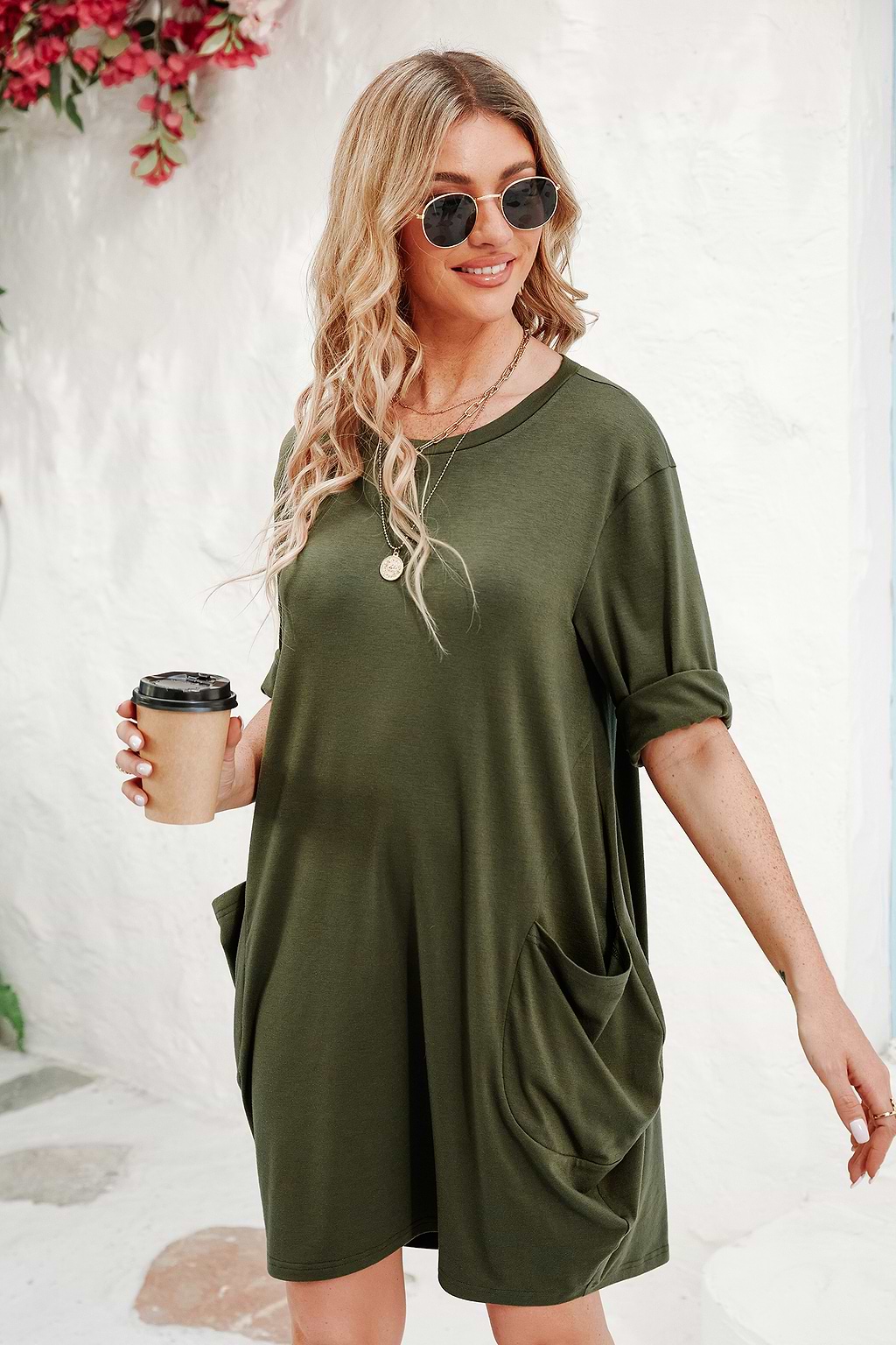 Ariah Quarter Sleeve T-Shirt Dress