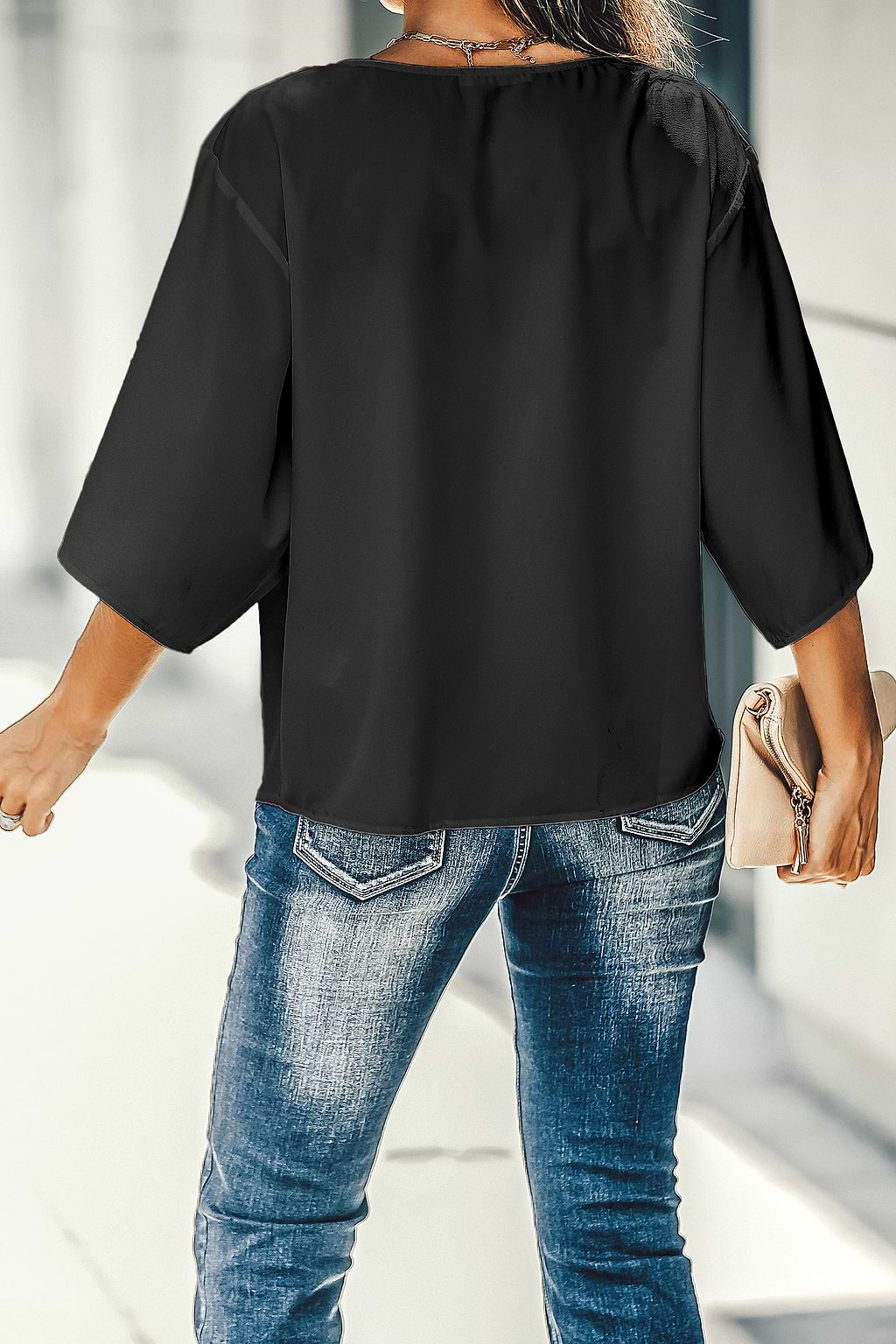 Aylen Cowl Neck Dolman Sleeve Top