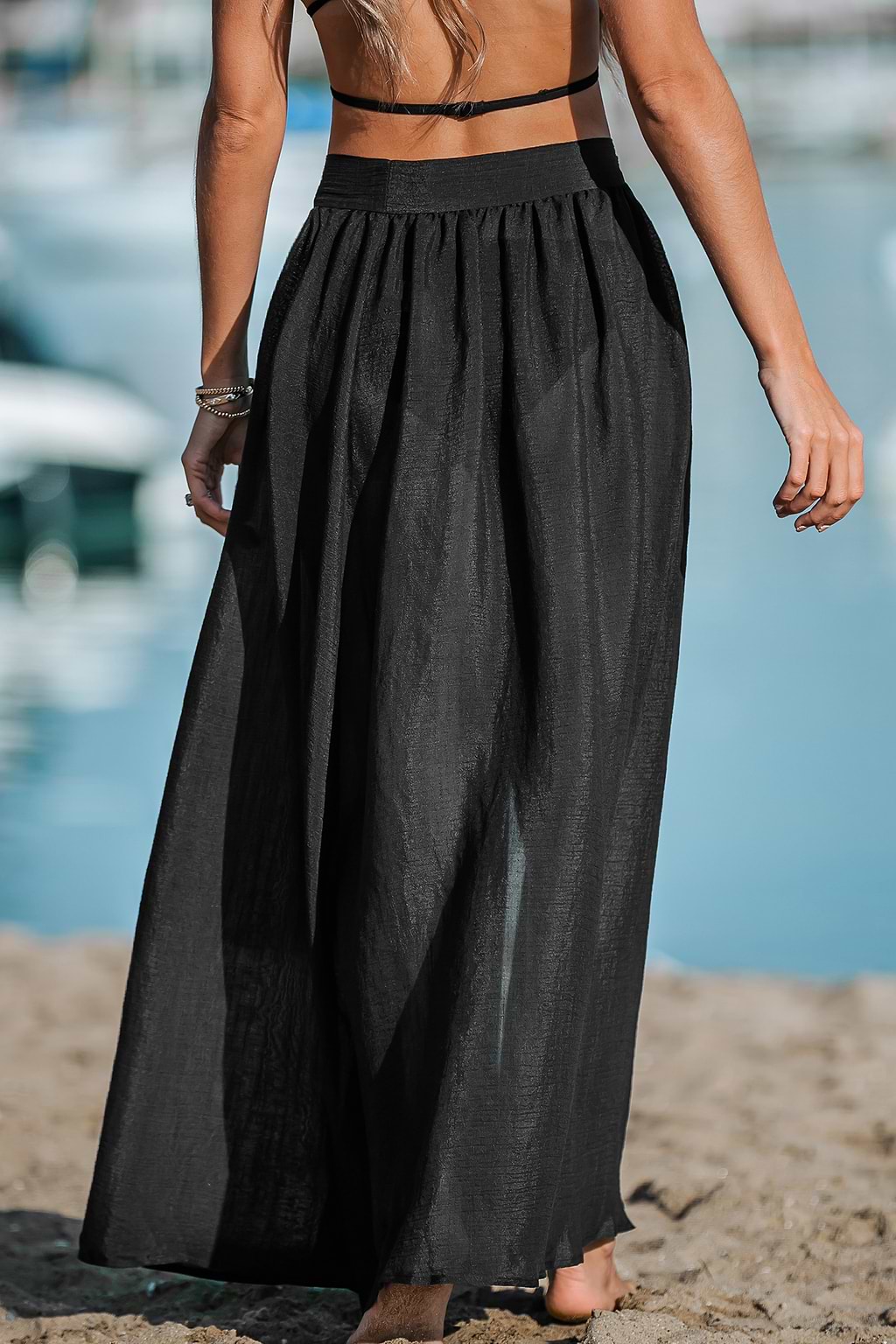 Palm Tree Belted Slit Sarong