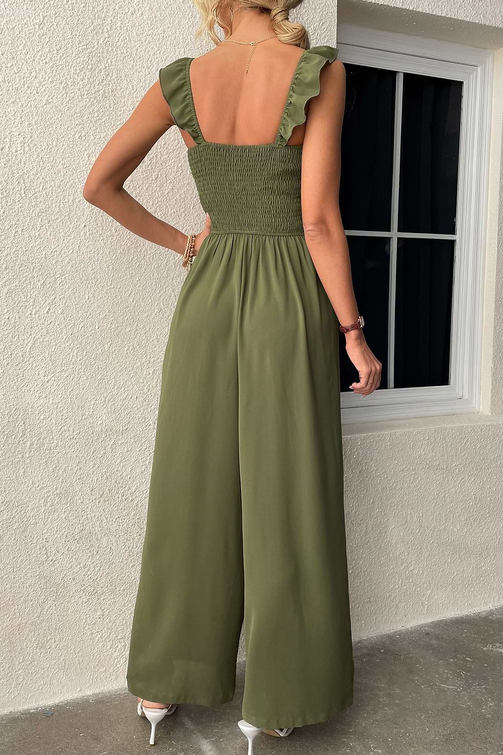 Bertie Smocked Ruffled Playsuit