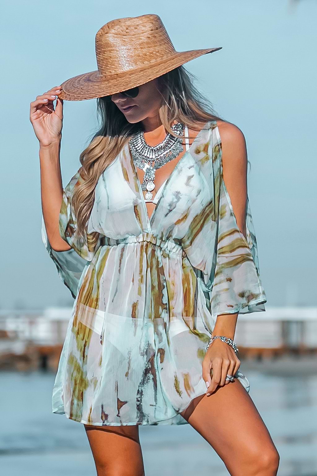 Earlene Tie-Dye Wash Swim Cover-Up Dress