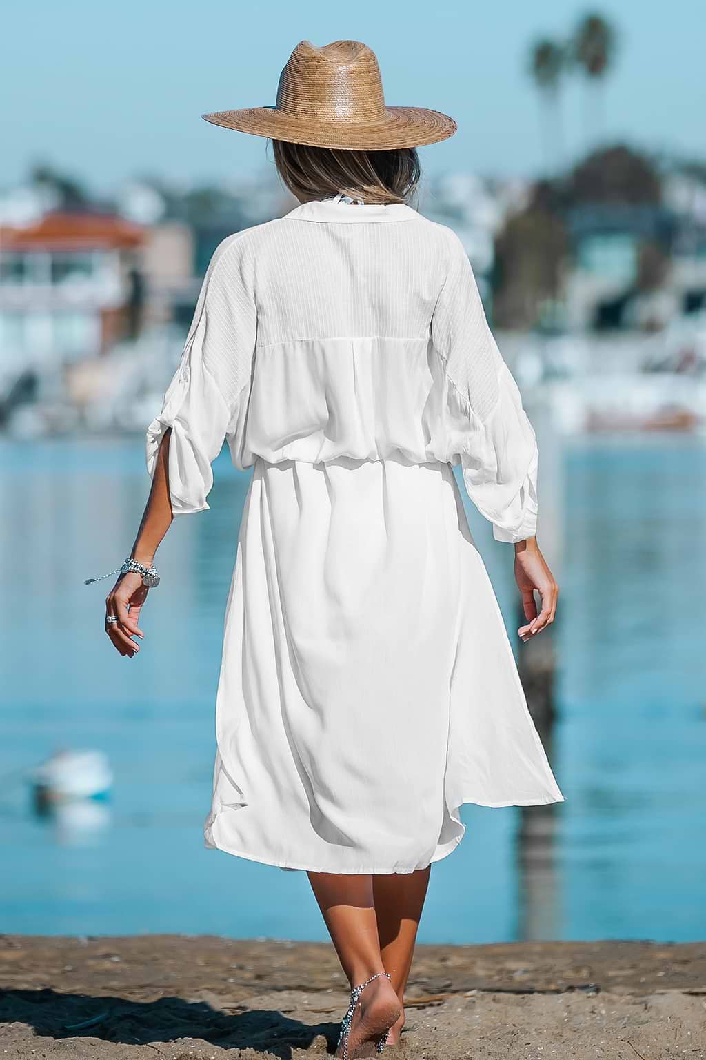 Doris Belted Swim Cover-Up Maxi Dress
