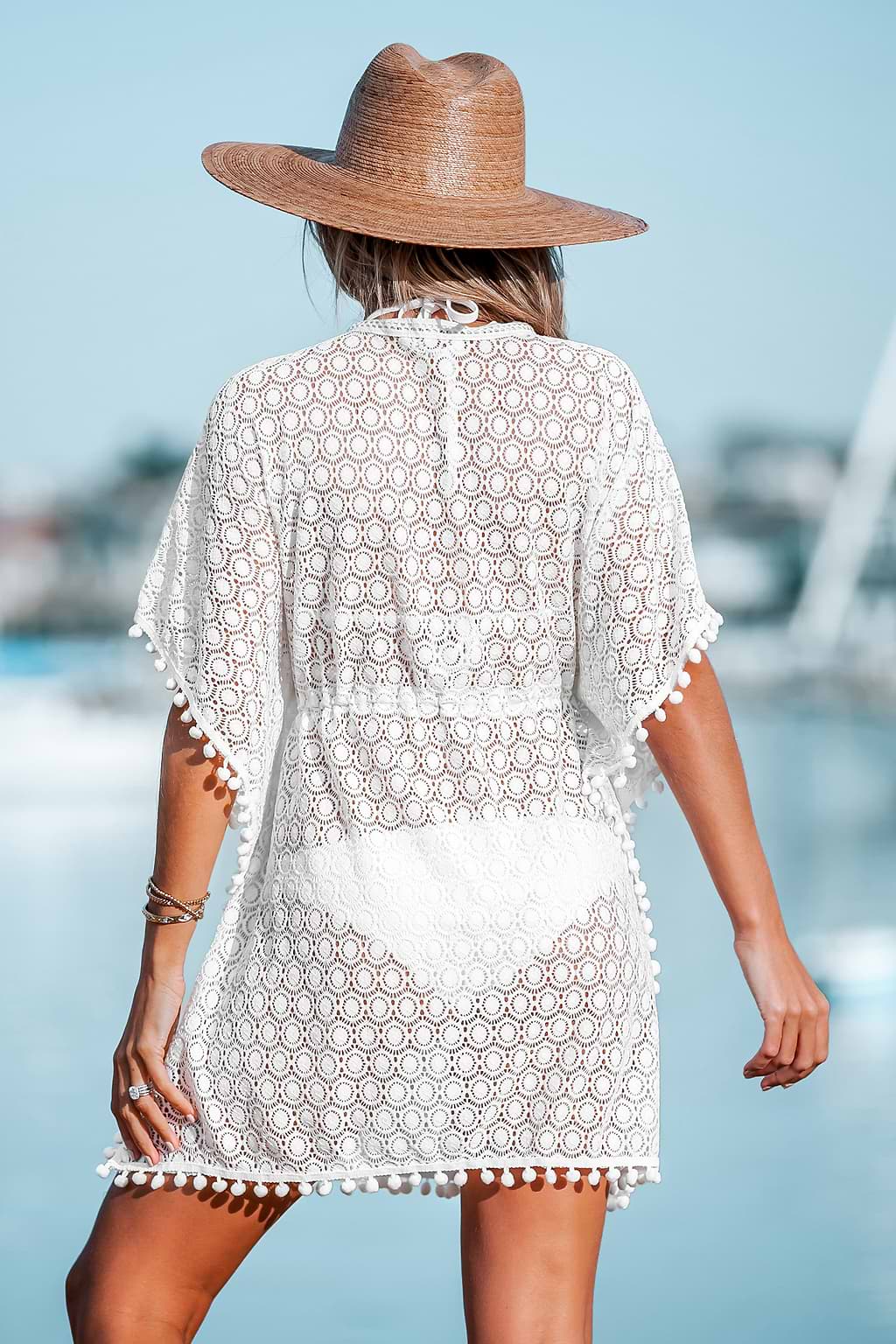 Edda Crochet Swim Cover-Up Kimono