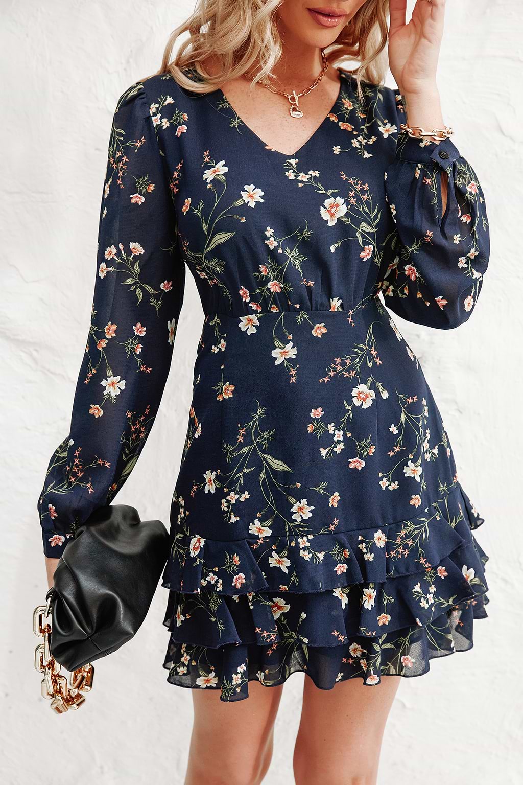 Chelle Ditsy Floral Chiffon Dress