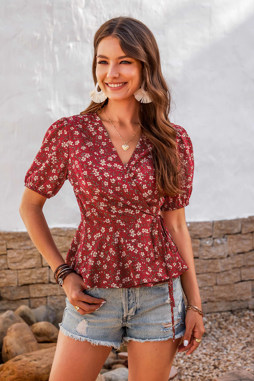 Diane Wrap Short sleeve V-neck Top