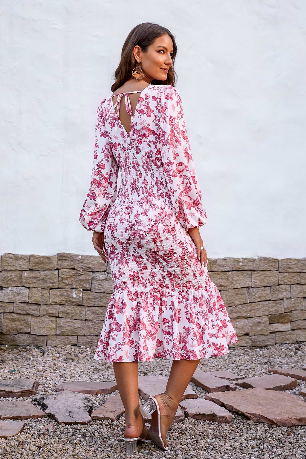 Dayna Smocking Ruffle X-slim Dress